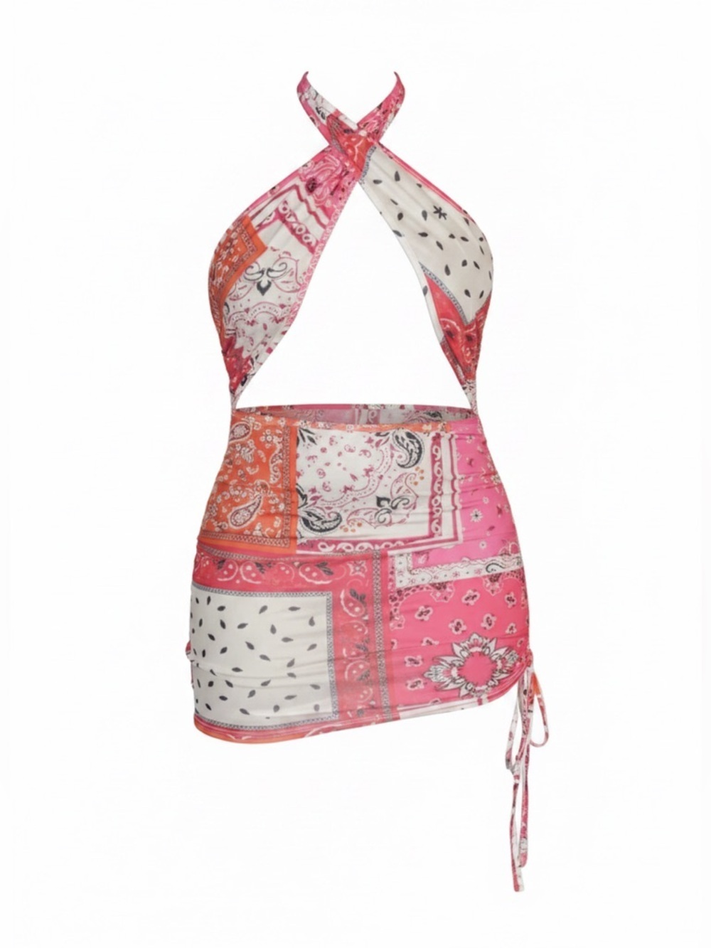 Pink Bandana Mini Dress